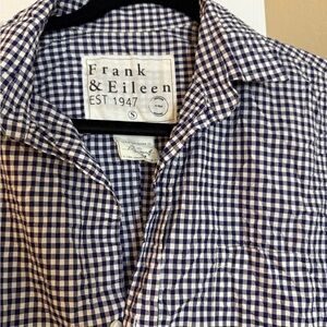 Frank & Eileen Navy and White Gingham Button-Down Shirt